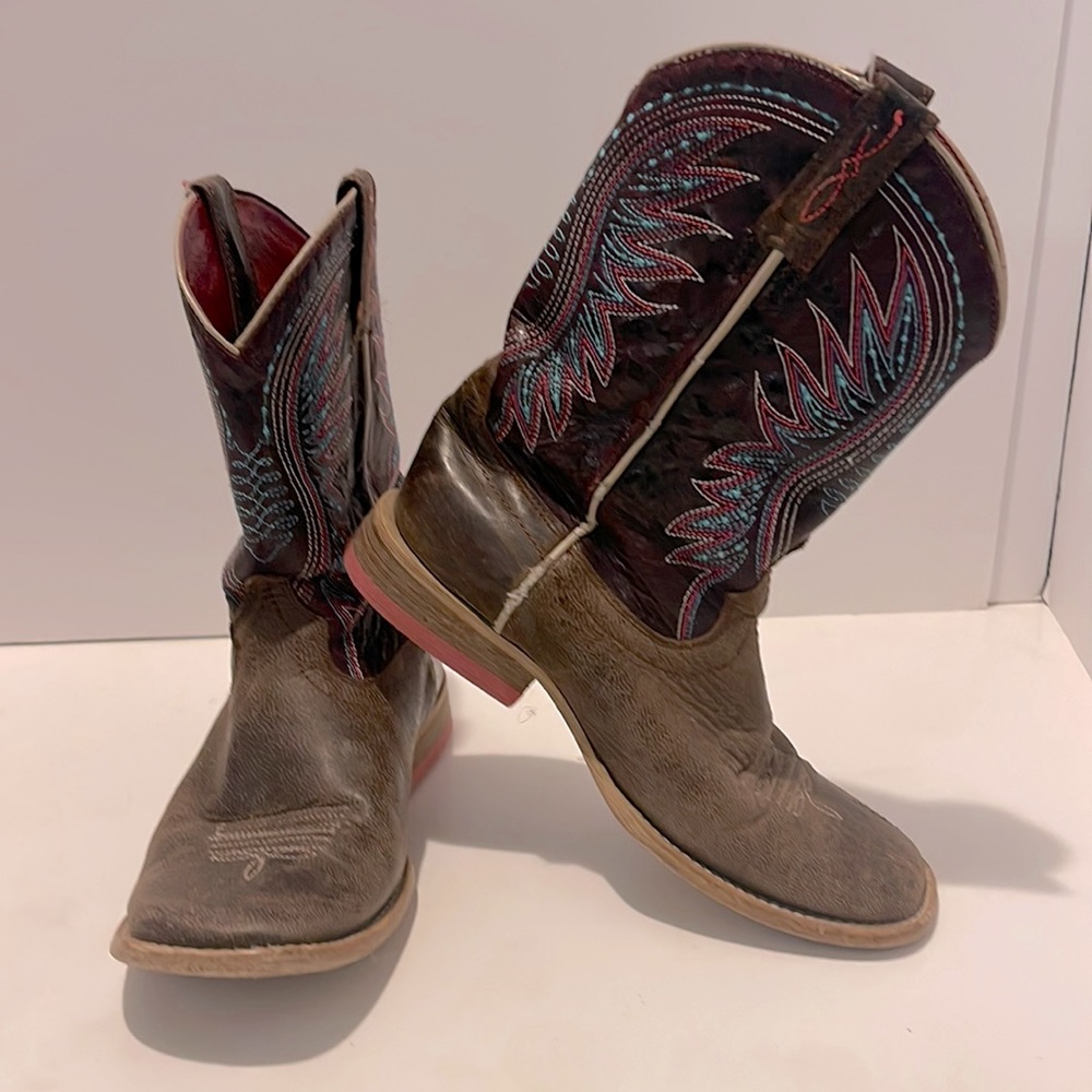 Ariat Kids Girl Vaquera Western Boots Brown Size 13